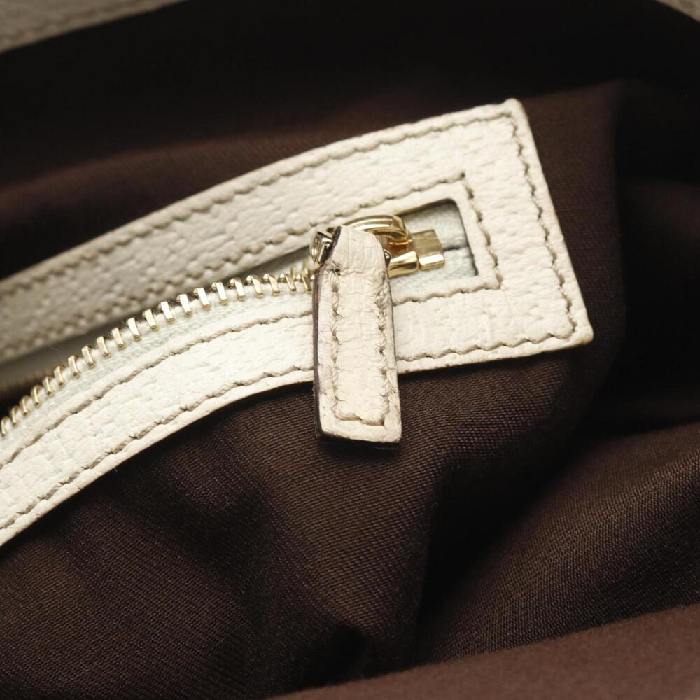 GUCCI Authentic Cream Leather Bamboo Tote Bag - Picture 9 of 10